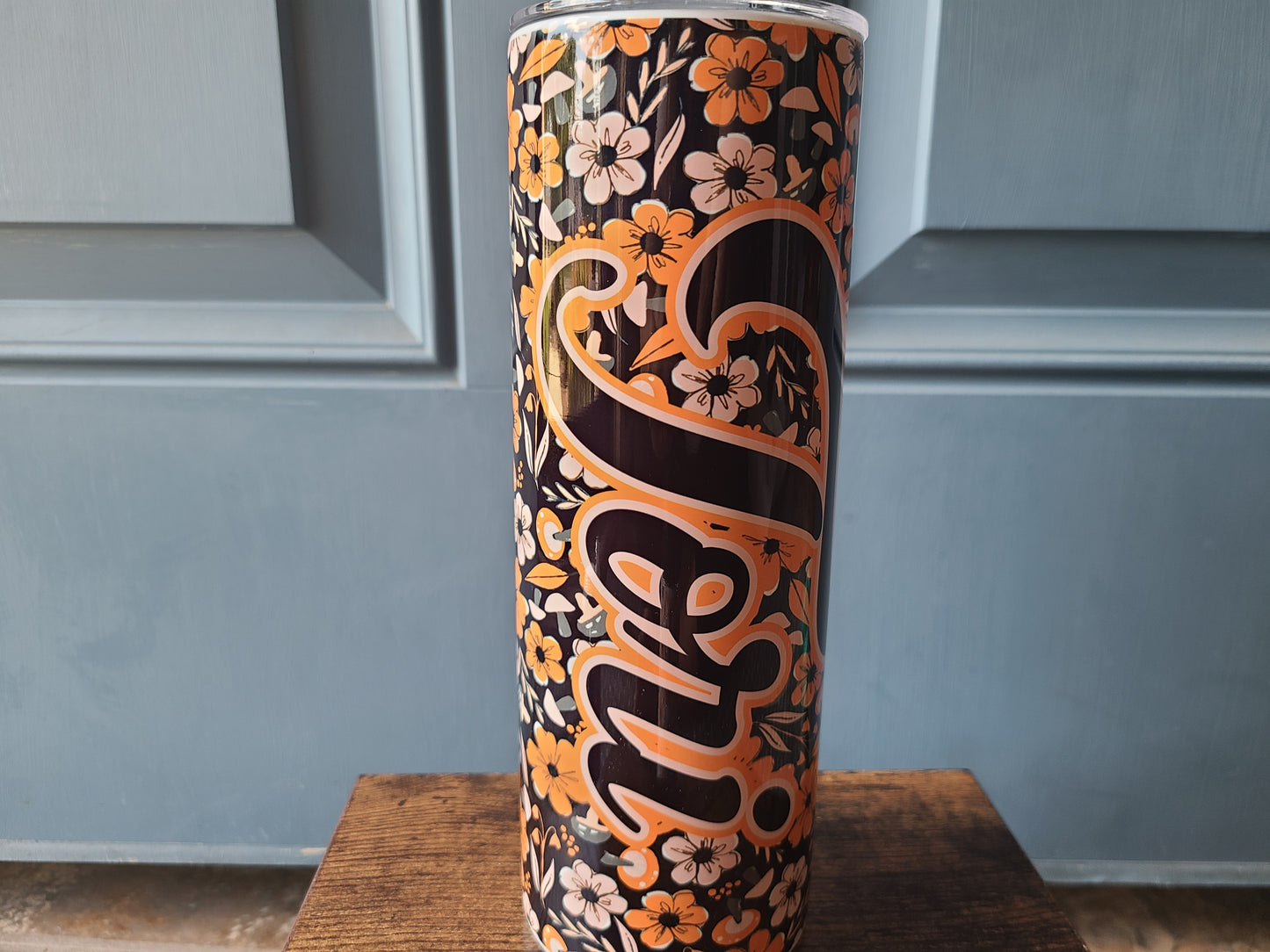 Fall Floral Personalized Skinny Tumbler