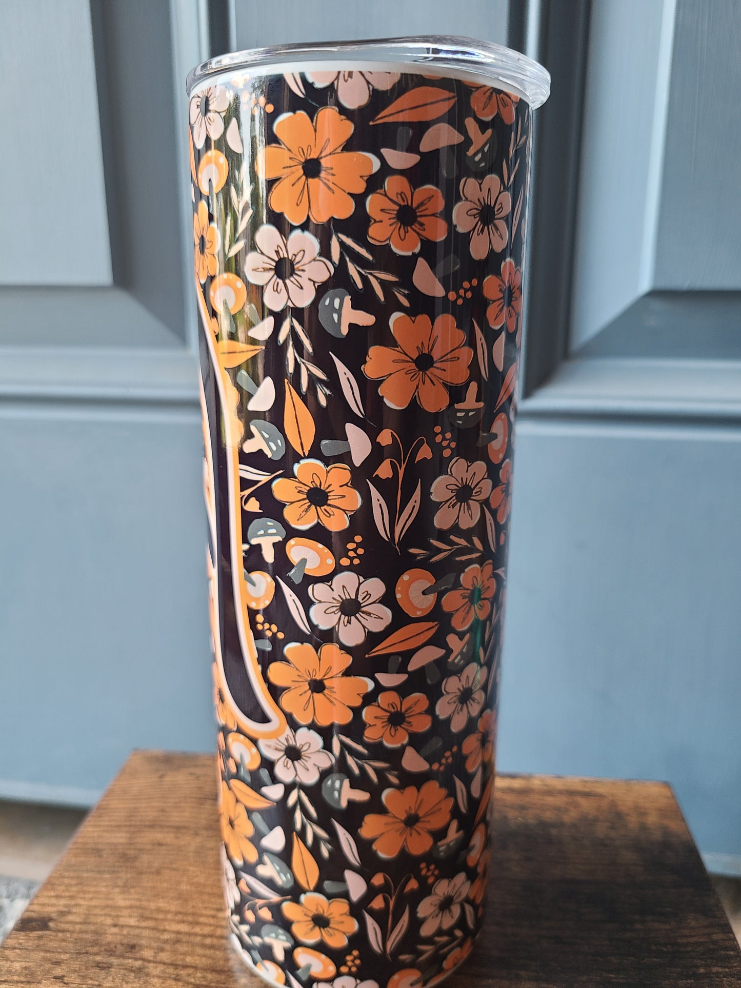 Fall Floral Personalized Skinny Tumbler