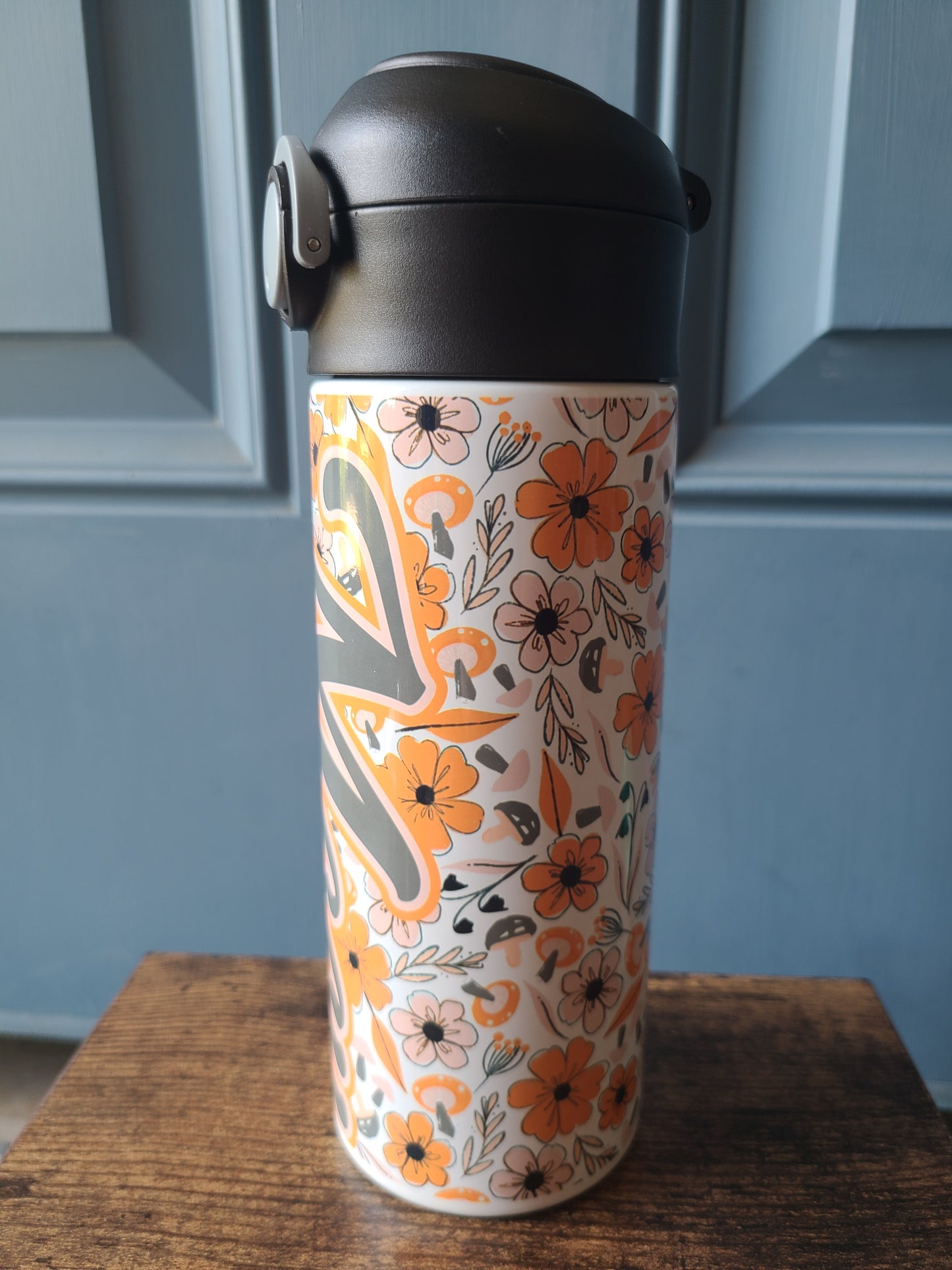 Fall Floral Water Bottle OR Sippy Cup - Personalized