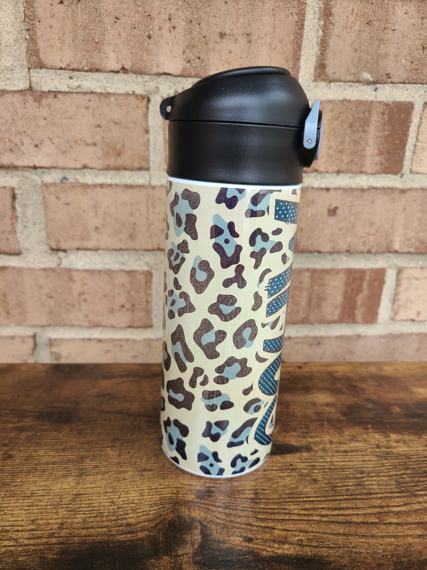 Leopard Print Water Bottle OR Sippy Cup - Personalized