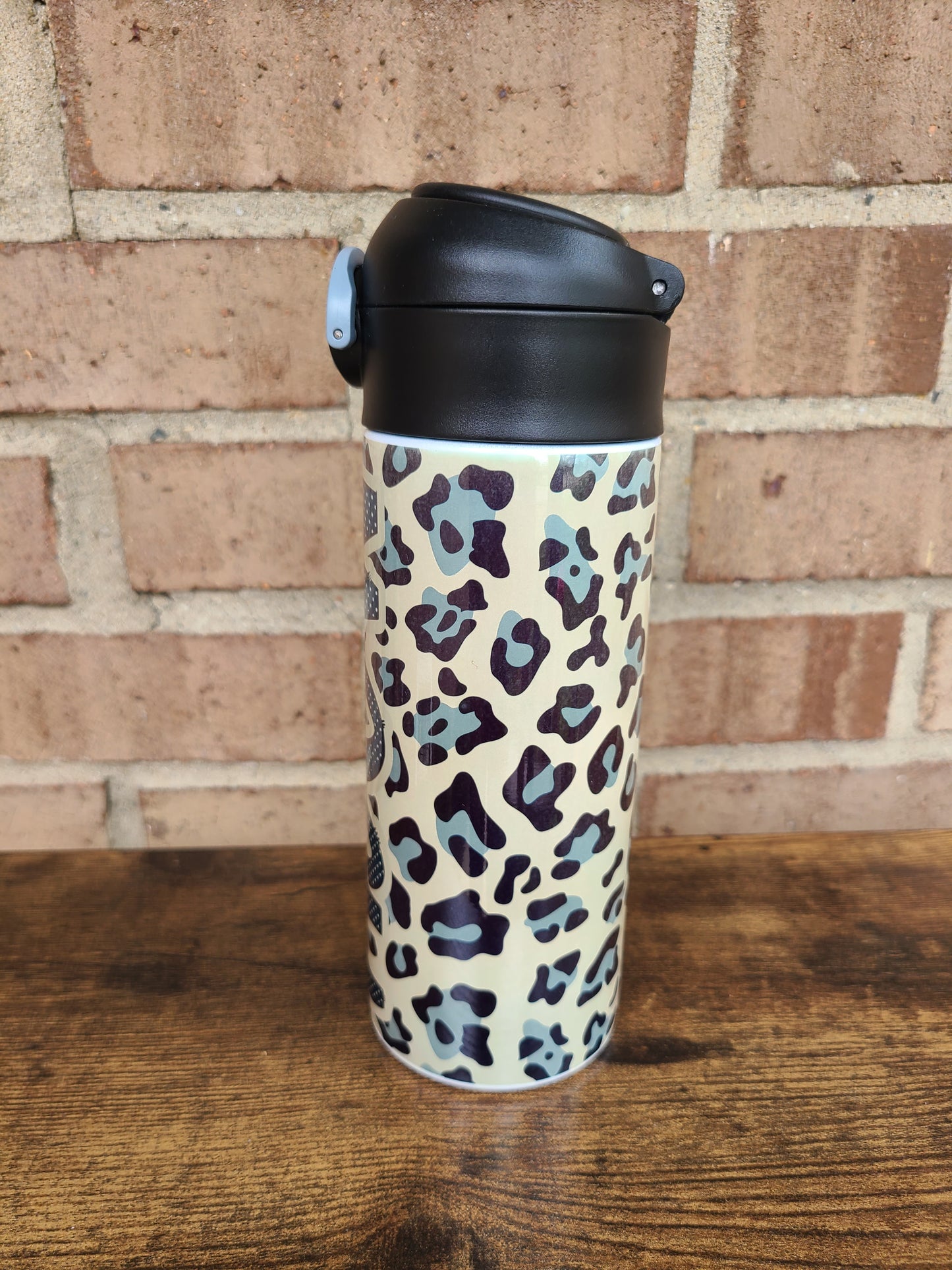 Leopard Print Water Bottle OR Sippy Cup - Personalized