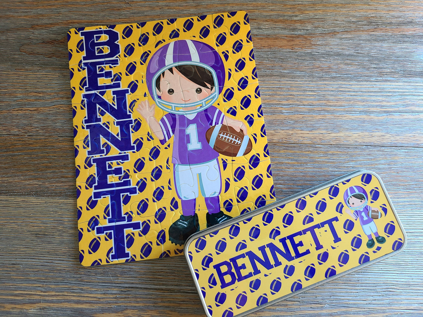 Football Player Personalized Puzzle - Your Choice of Team Colors!