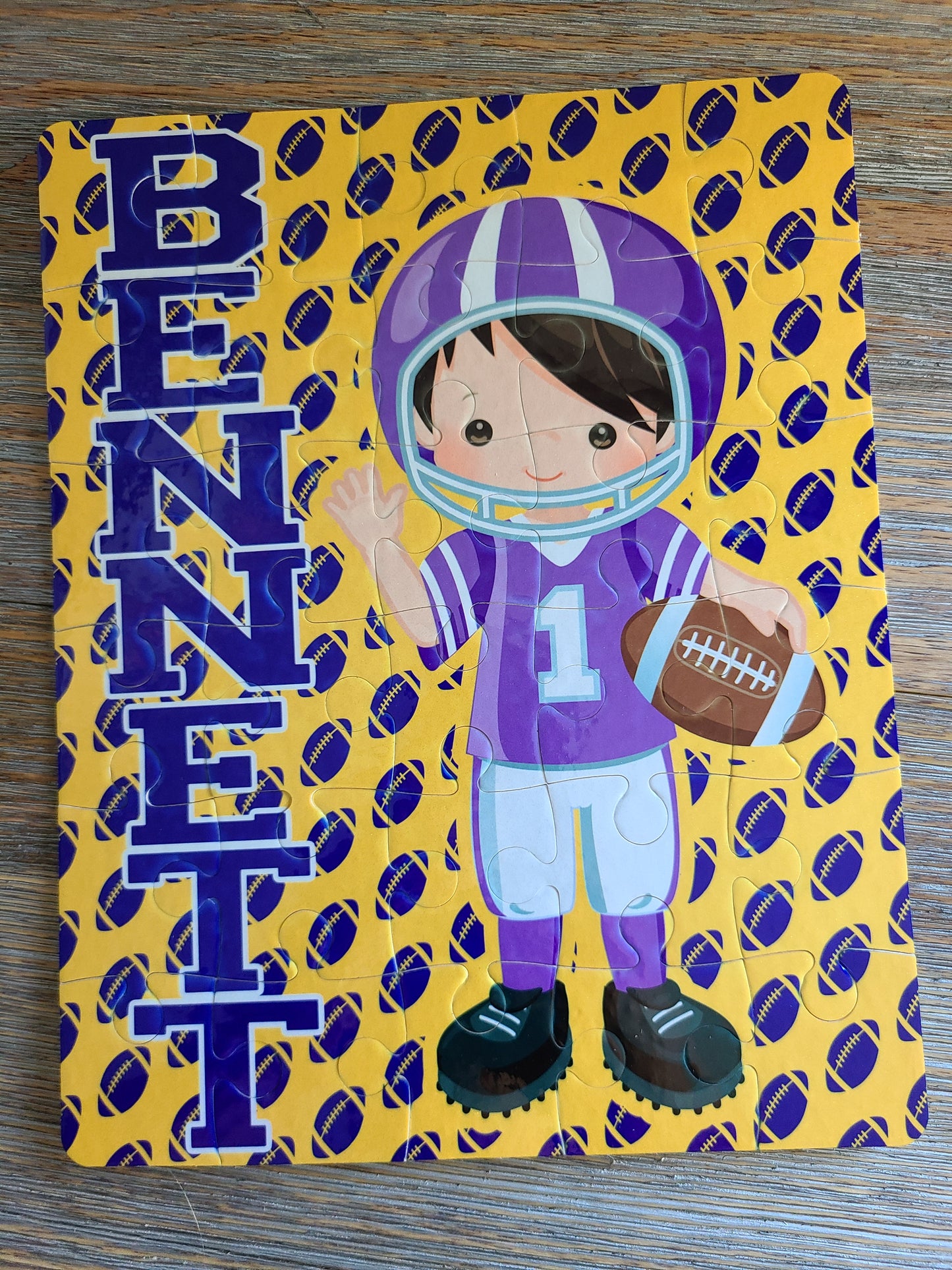 Football Player Personalized Puzzle - Your Choice of Team Colors!