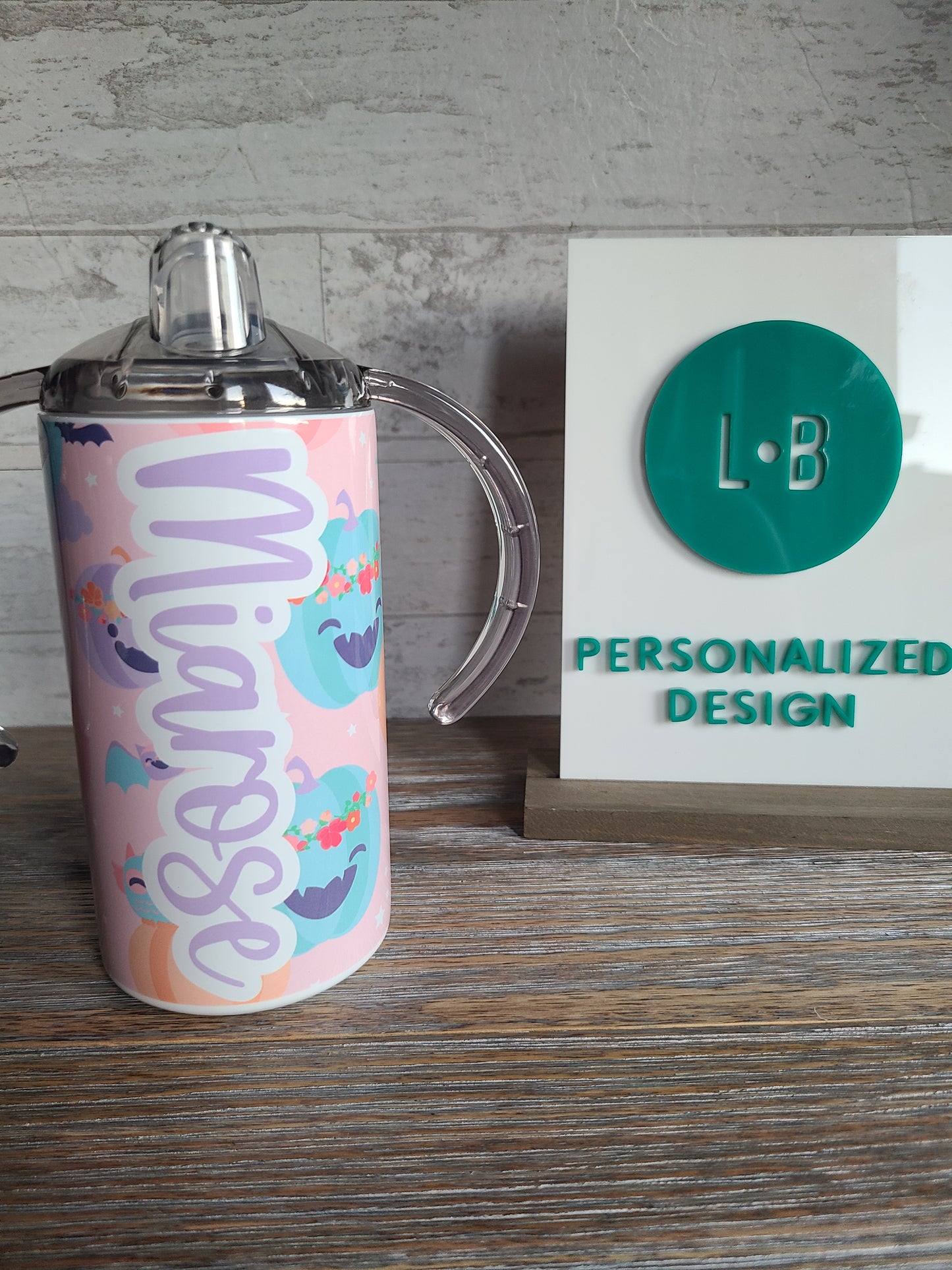 Personalized Halloween Sippy Cup with Bonus Lid