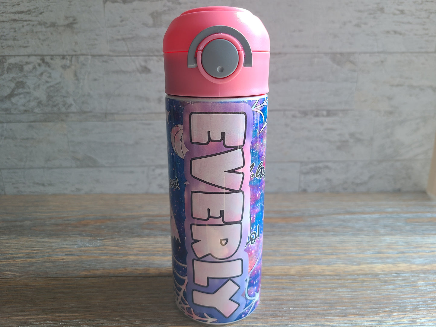 Tie Dye Ghosts Flip Top Water Bottle - Personalized