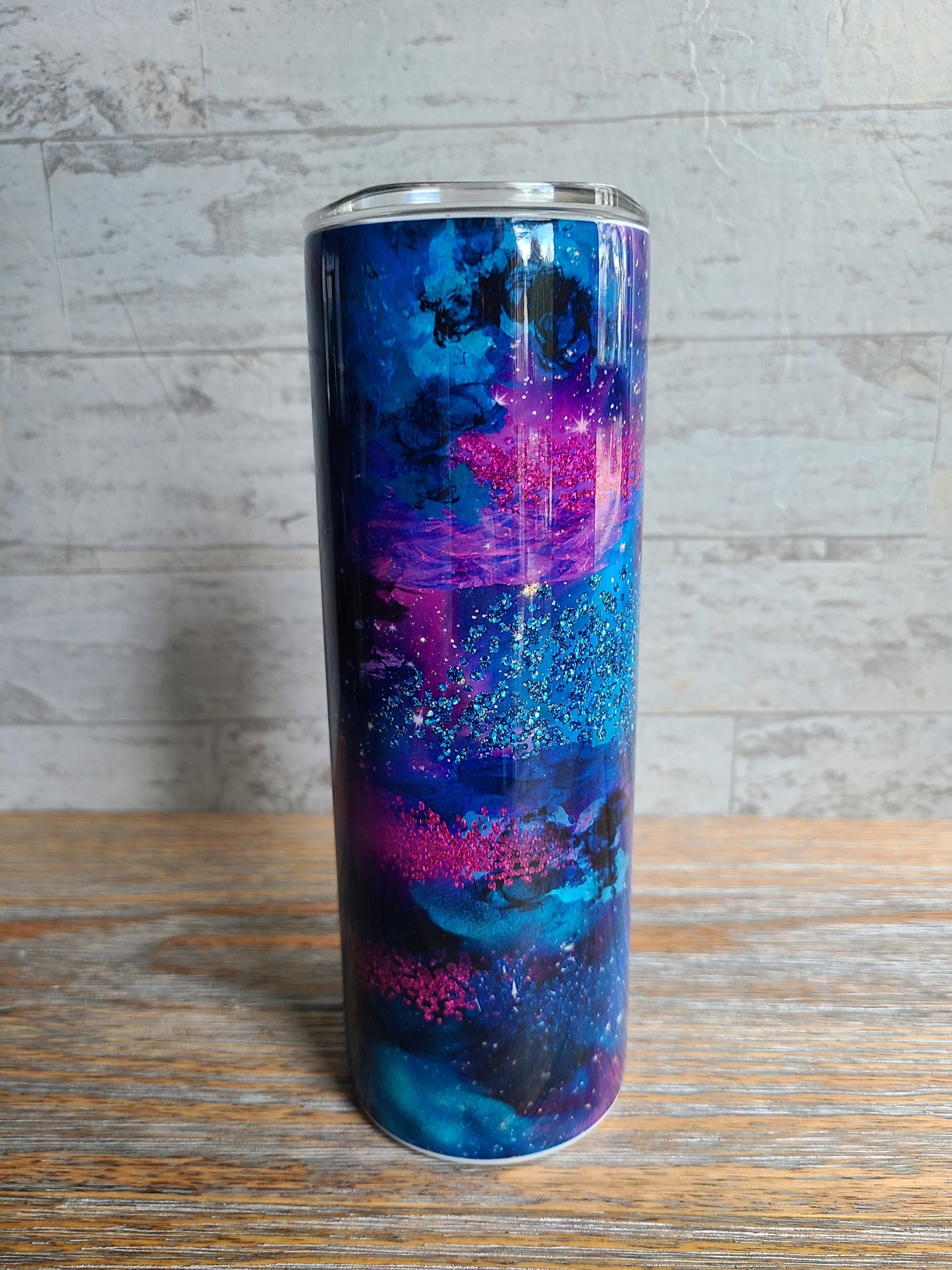 Black Galaxy Space Skinny Tumbler