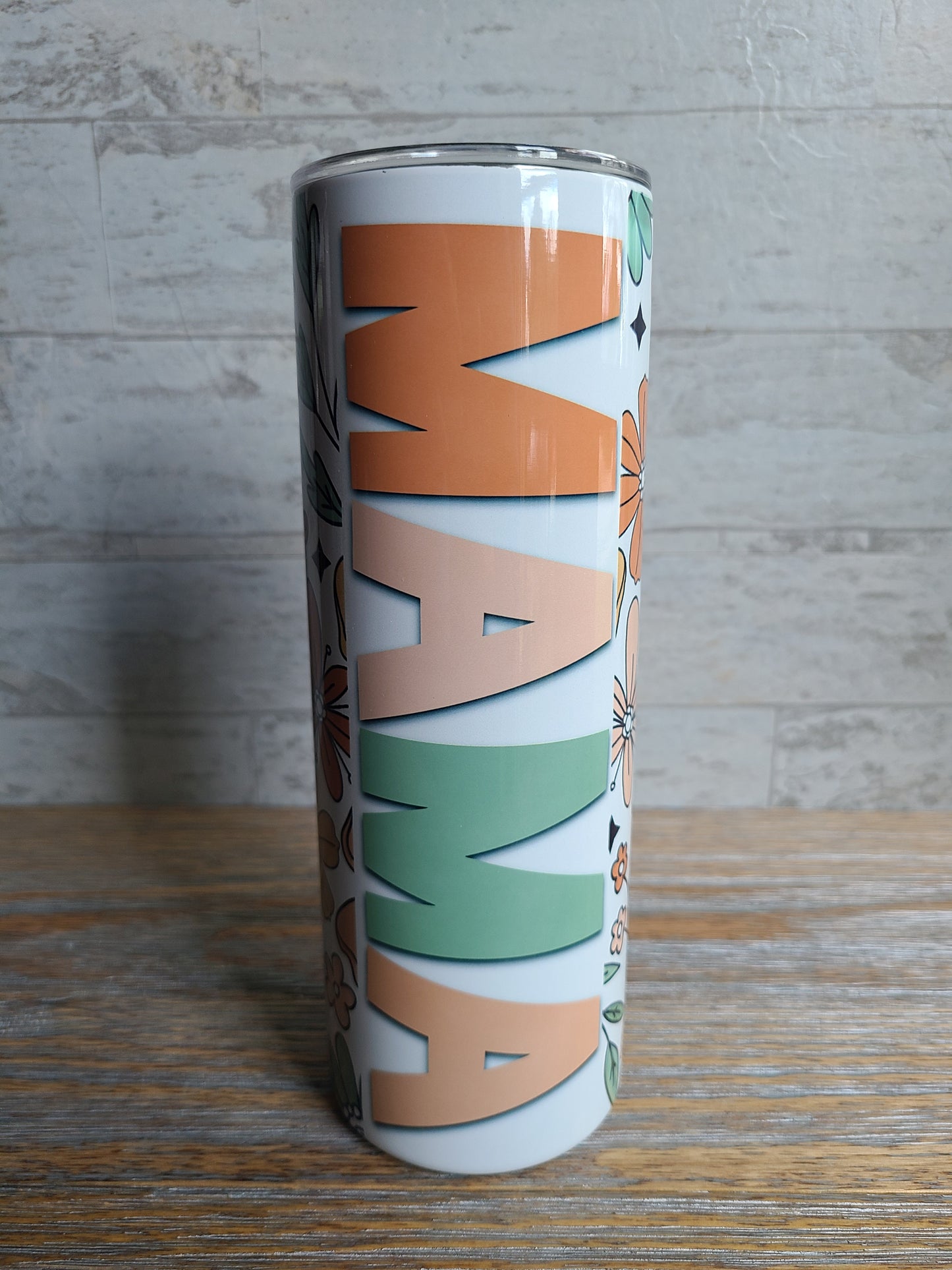 MAMA Fall Floral Skinny Tumbler