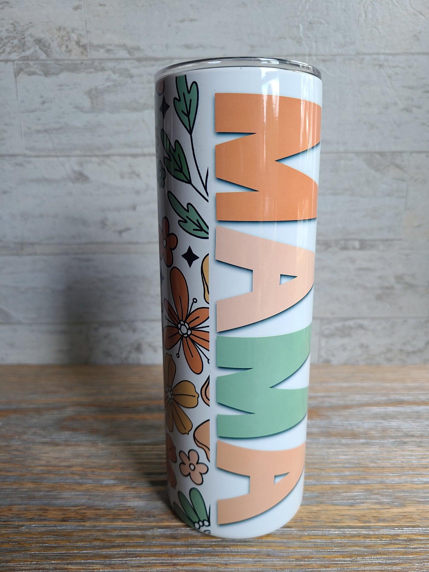 MAMA Fall Floral Skinny Tumbler