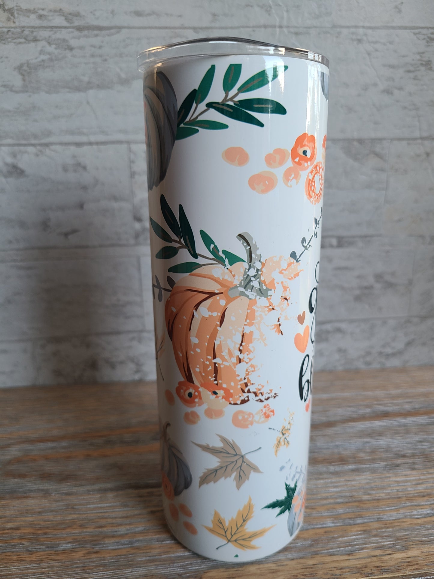 Thankful Grateful Blessed Skinny Tumbler