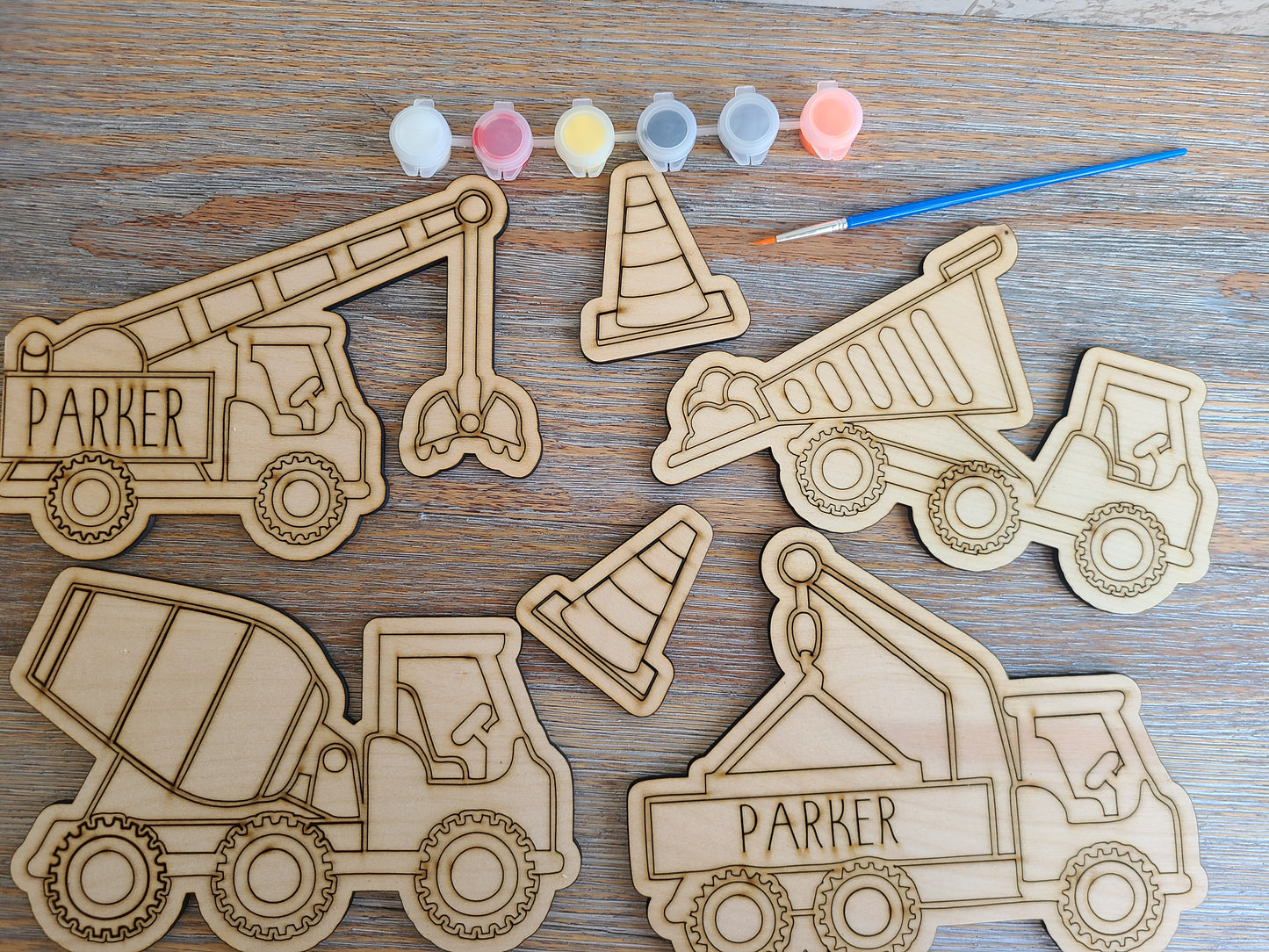 Construction Trucks Paint Set - Personalized