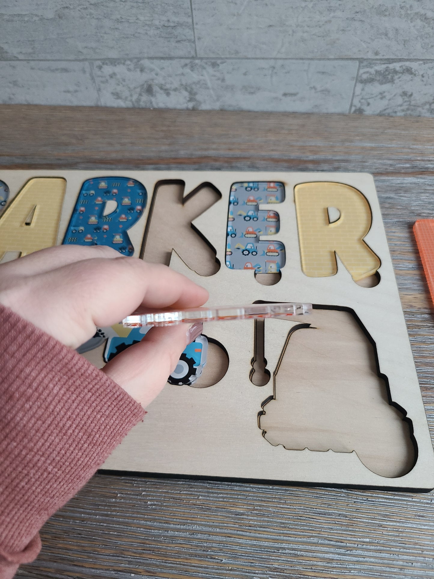 Construction Personalized Wood Puzzle