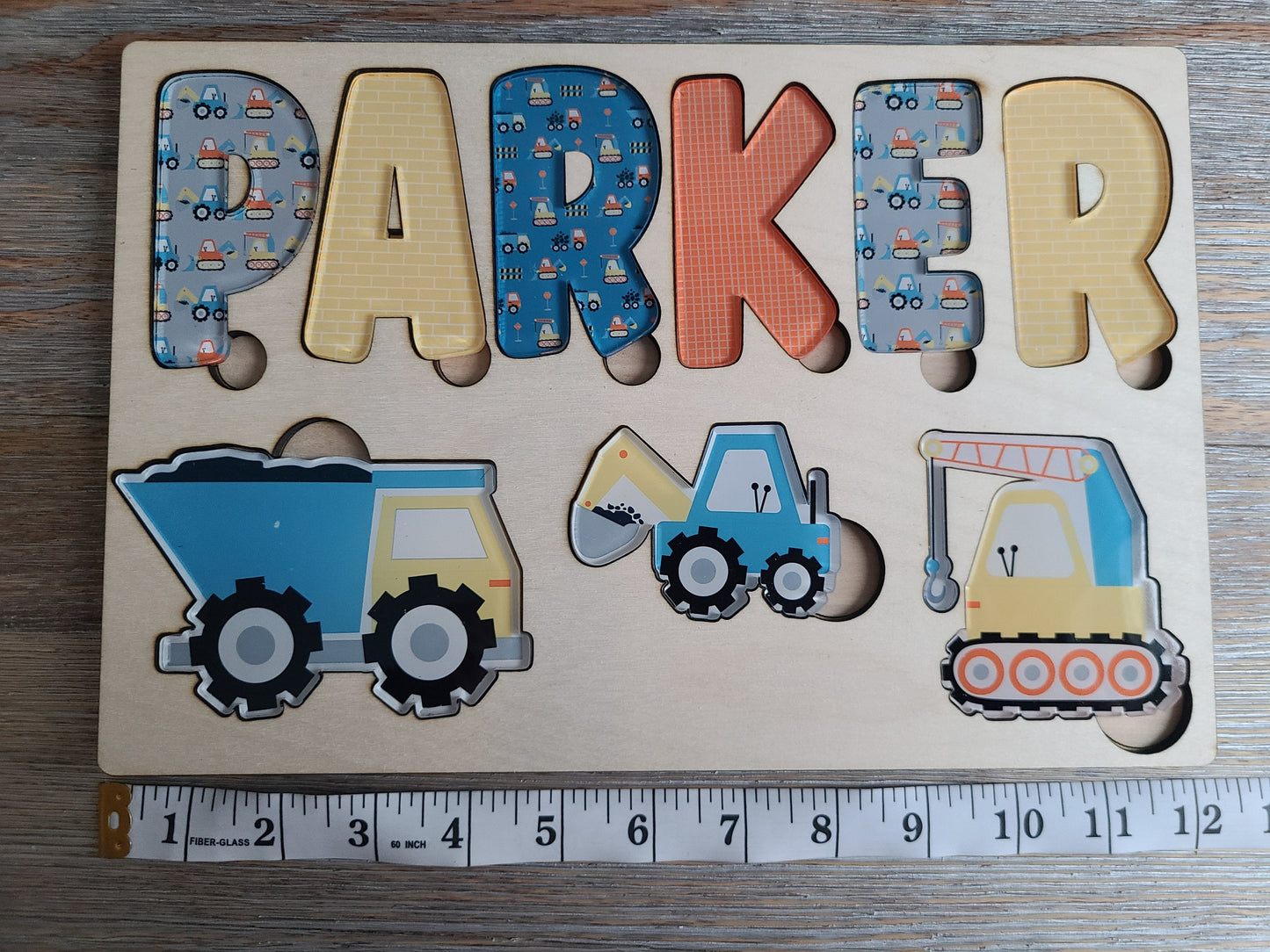 Construction Personalized Wood Puzzle