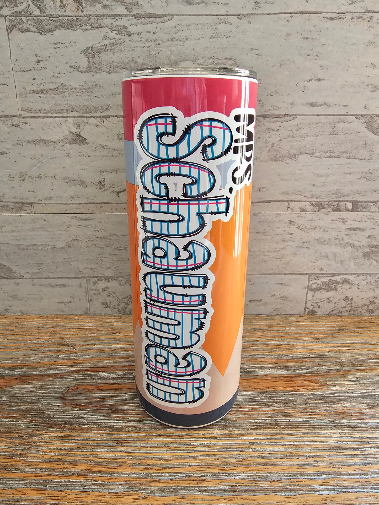 Personalized Teacher Pencil 20 oz Skinny Tumbler