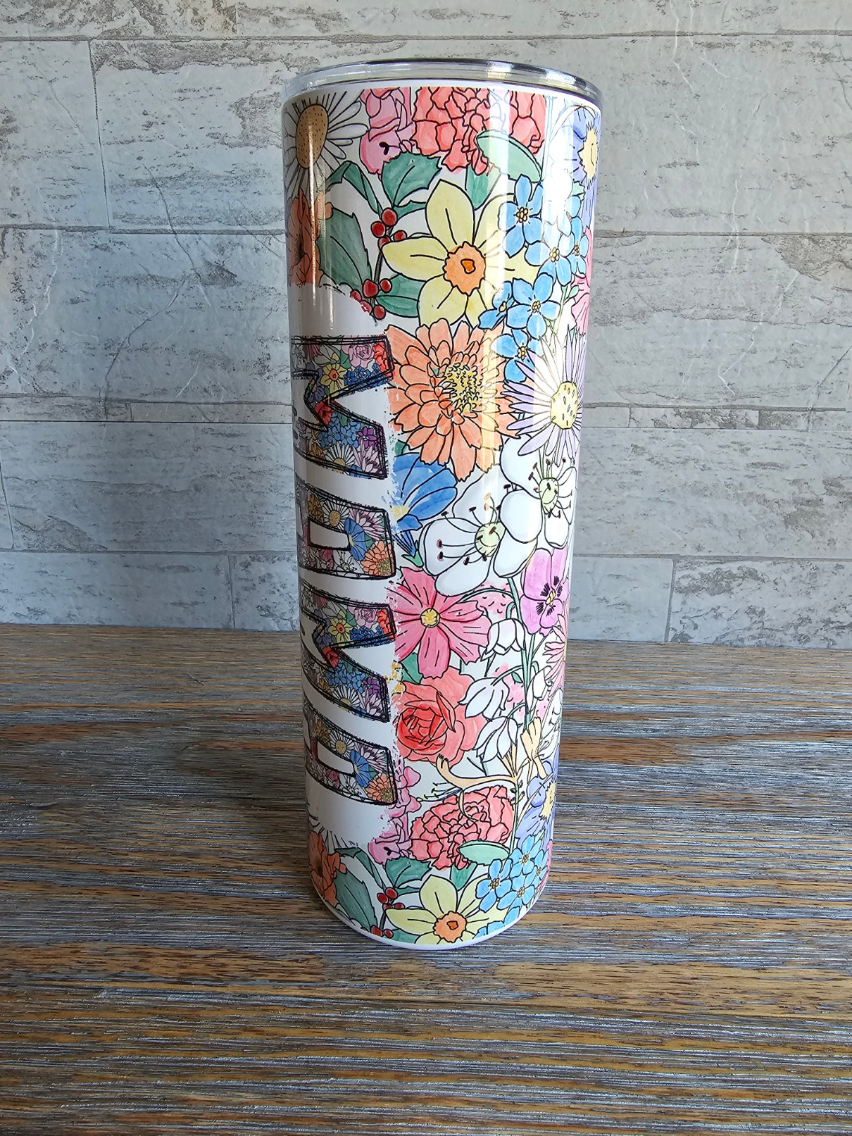 Wildflower Personalized 20 oz Skinny Tumbler Personalized