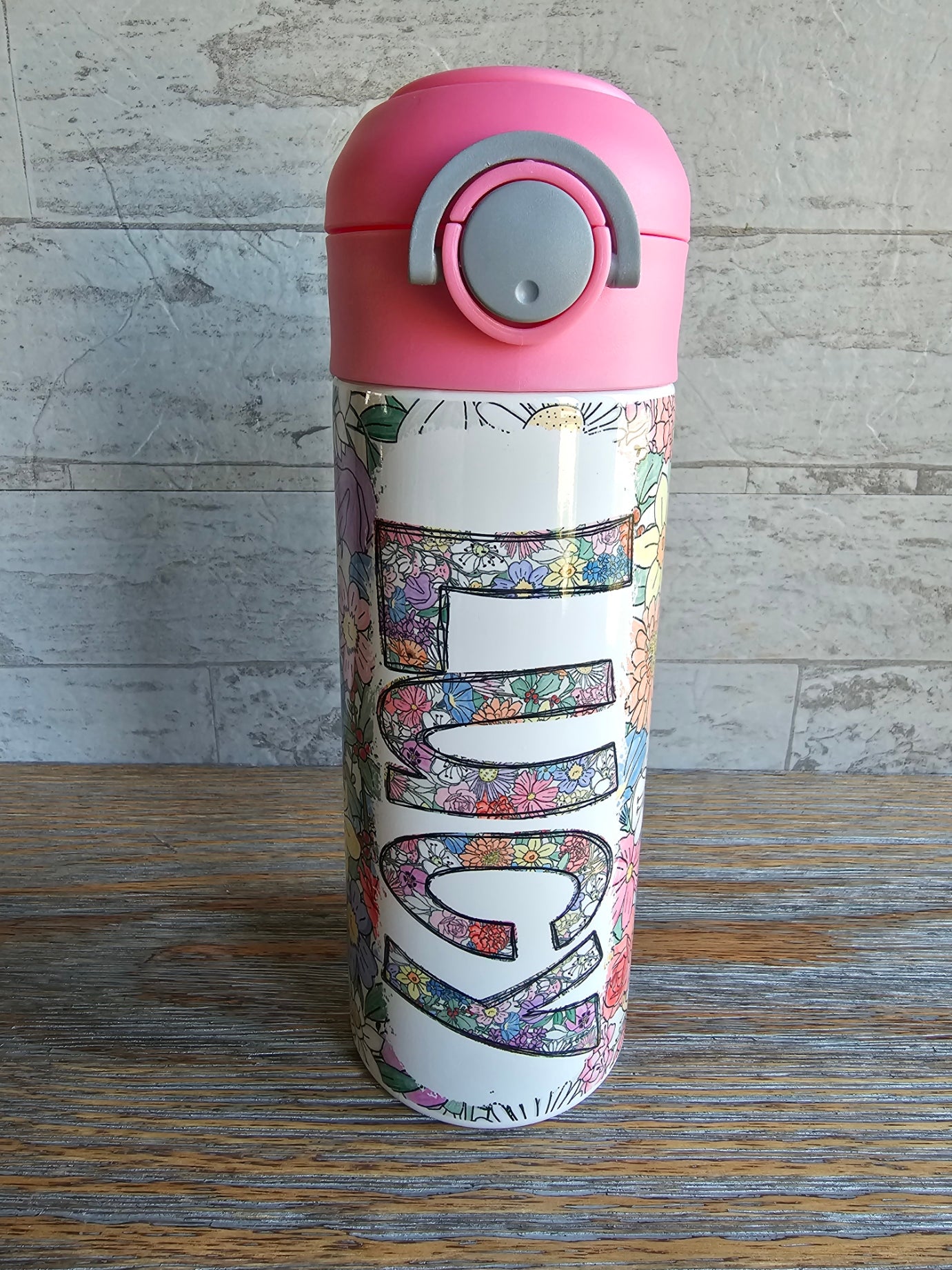 Wildflower Floral Flip Top Water Bottle - Personalized