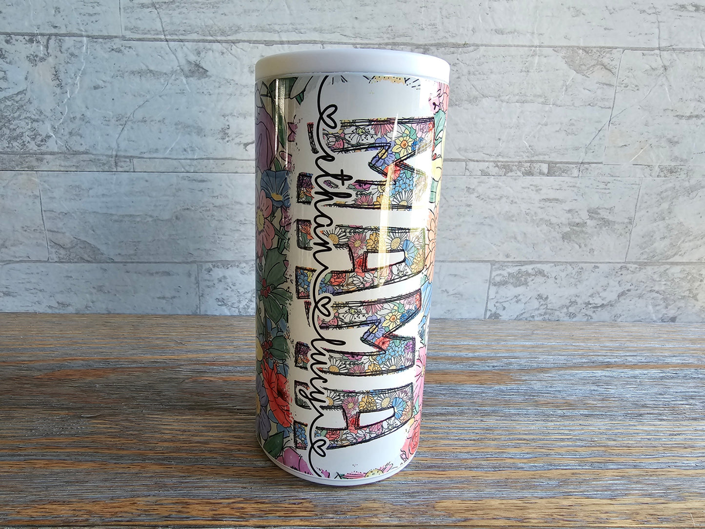Wildflower Personalized Skinny Can Cooler