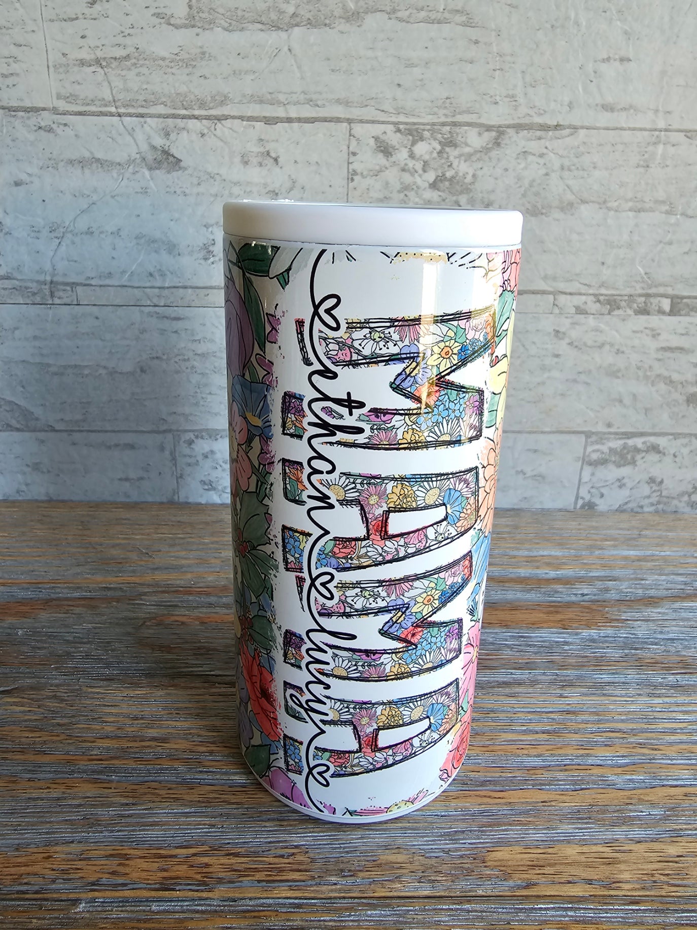Wildflower Personalized Skinny Can Cooler