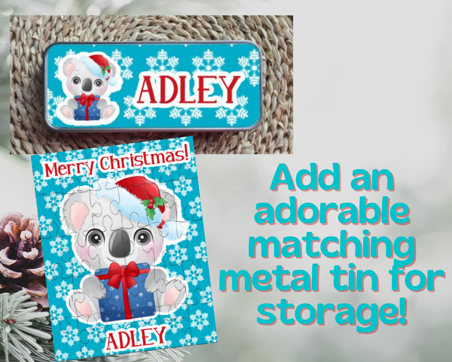 Christmas Koala Personalized Puzzle for Kids