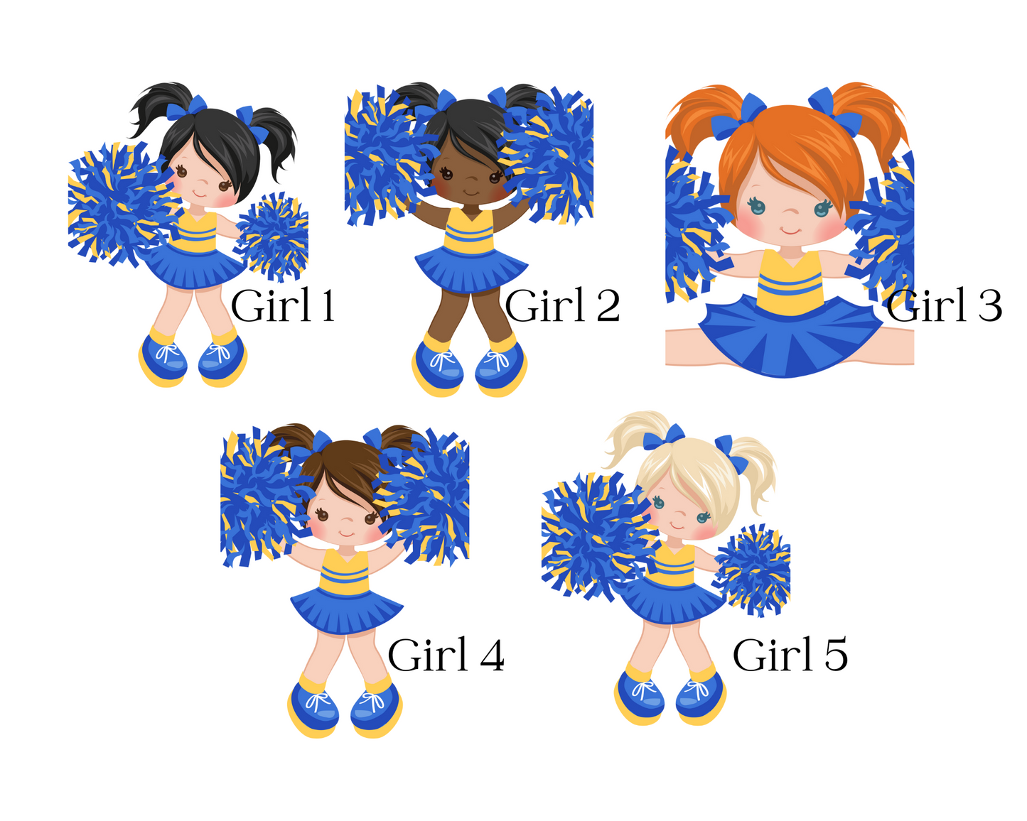Personalized Cheerleader Water Bottle - 12 oz Flip Top Water Bottle with Straw
