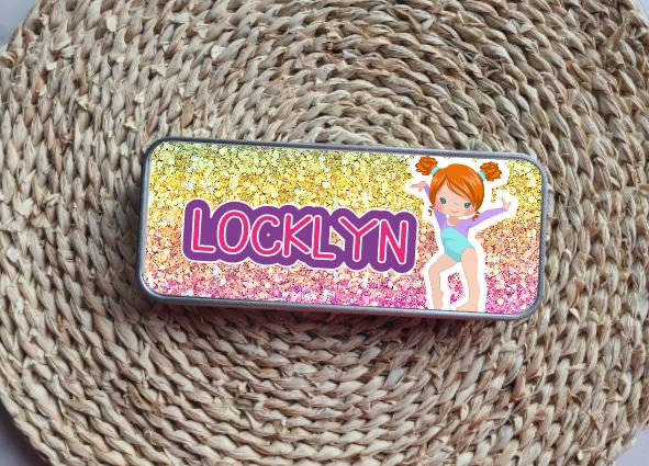 Gymnastics Personalized Tin Pencil Case