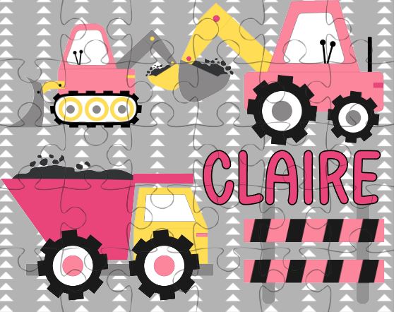 Construction Personalized Puzzle for Kids