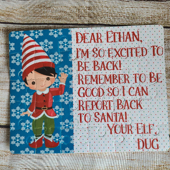 Elf Welcome Back Puzzle Personalized