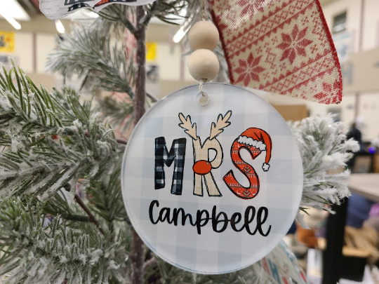 Personalized Teacher Christmas Ornament