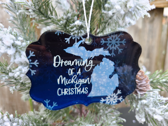 Dreaming of a Michigan Christmas Ornament