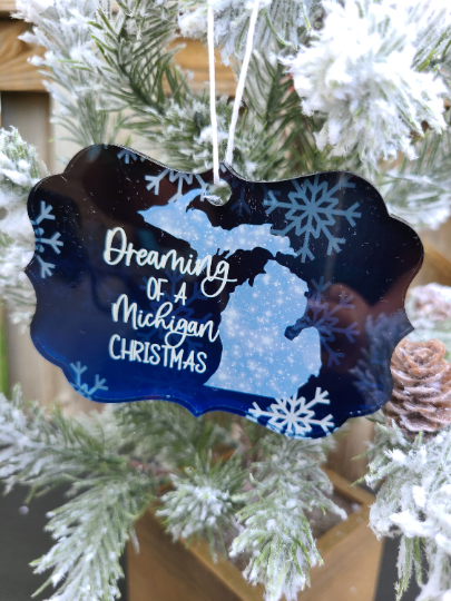 Dreaming of a Michigan Christmas Ornament