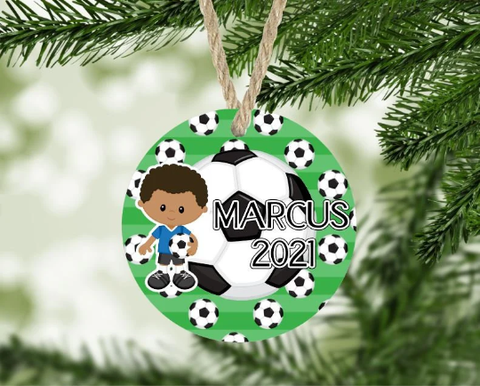 Soccer Christmas Ornament Personalized