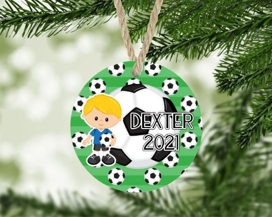 Soccer Christmas Ornament Personalized