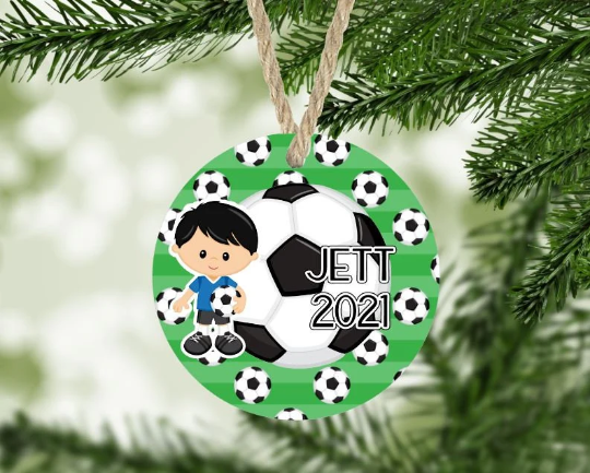 Soccer Christmas Ornament Personalized