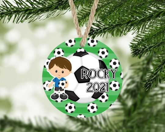 Soccer Christmas Ornament Personalized