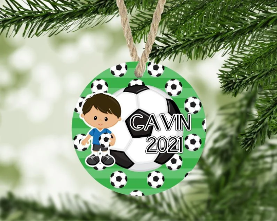 Soccer Christmas Ornament Personalized