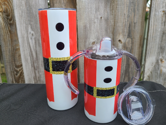 Santa Claus Christmas Sippy Cup with Bonus Lid
