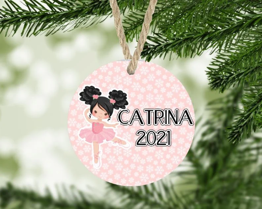 Ballerina Christmas Ornament Personalized