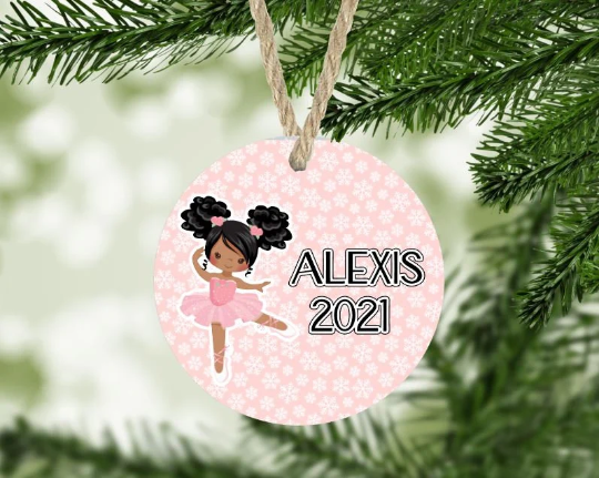 Ballerina Christmas Ornament Personalized