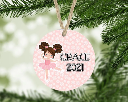 Ballerina Christmas Ornament Personalized