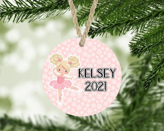Ballerina Christmas Ornament Personalized