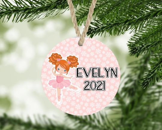 Ballerina Christmas Ornament Personalized