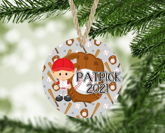 Baseball Christmas Ornament Personalized