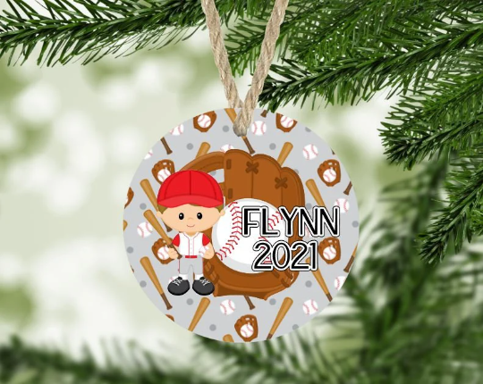 Baseball Christmas Ornament Personalized