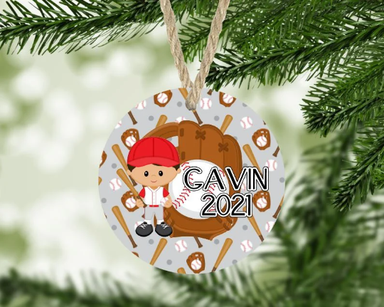 Baseball Christmas Ornament Personalized