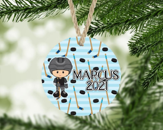 Hockey Christmas Ornament Personalized