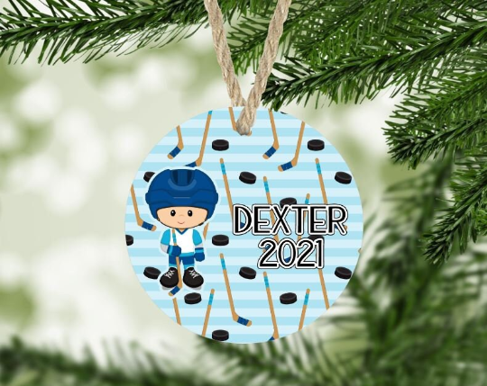 Hockey Christmas Ornament Personalized