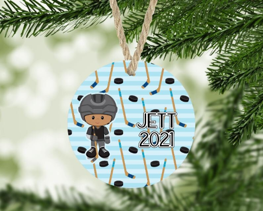 Hockey Christmas Ornament Personalized