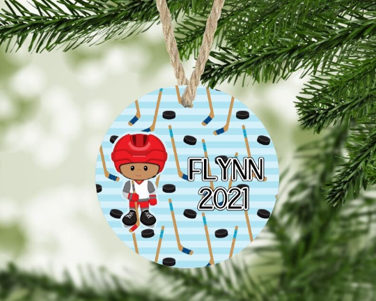 Hockey Christmas Ornament Personalized