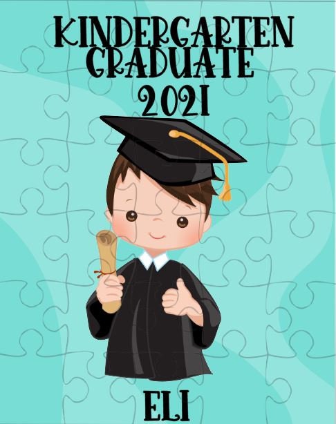 Kindergarten Graduation Personalized Puzzle for Boys