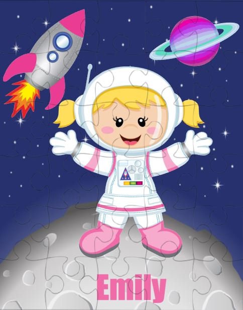 Astronaut Girl Personalized Puzzle