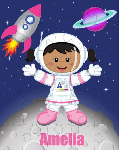 Astronaut Girl Personalized Puzzle